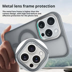 For iPhone 18 Pro / 17 Pro Kalebol Metal Lens Frame MagSafe Frosted PC Phone Case(Dark Purple)