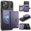 For iPhone 18 Pro JEEHOOD J09 Buckle Card Bag MagSafe Magnetic Style RFID Leather Phone Case(Purple)