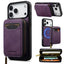 For iPhone 18 Pro / 17 Pro LC.IMEEKE L6 Series Zipper Card Bag MagSafe Magnetic Phone Case(Purple)