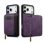 For iPhone 18 Pro / 17 Pro LC.IMEEKE L6 Series Zipper Card Bag MagSafe Magnetic Phone Case(Purple)
