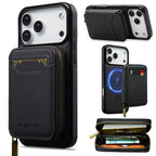 For iPhone 18 Pro / 17 Pro LC.IMEEKE L6 Series Zipper Card Bag MagSafe Magnetic Phone Case(Black)