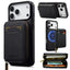 For iPhone 18 Pro / 17 Pro LC.IMEEKE L6 Series Zipper Card Bag MagSafe Magnetic Phone Case(Black)