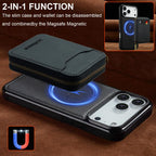 For iPhone 18 Pro / 17 Pro LC.IMEEKE L6 Series Zipper Card Bag MagSafe Magnetic Phone Case(Black)