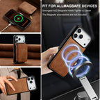 For iPhone 18 Pro / 17 Pro LC.IMEEKE L6 Series Zipper Card Bag MagSafe Magnetic Phone Case(Brown)