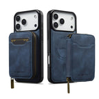 For iPhone 18 Pro / 17 Pro LC.IMEEKE L6 Series Zipper Card Bag MagSafe Magnetic Phone Case(Blue)