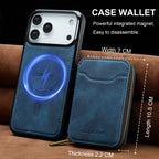 For iPhone 18 Pro / 17 Pro LC.IMEEKE L6 Series Zipper Card Bag MagSafe Magnetic Phone Case(Blue)