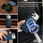 For iPhone 18 Pro / 17 Pro LC.IMEEKE L6 Series Zipper Card Bag MagSafe Magnetic Phone Case(Blue)