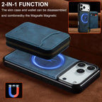 For iPhone 18 Pro / 17 Pro LC.IMEEKE L6 Series Zipper Card Bag MagSafe Magnetic Phone Case(Blue)