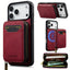 For iPhone 18 Pro / 17 Pro LC.IMEEKE L6 Series Zipper Card Bag MagSafe Magnetic Phone Case(Red)