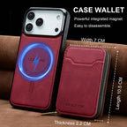 For iPhone 18 Pro / 17 Pro LC.IMEEKE L6 Series Zipper Card Bag MagSafe Magnetic Phone Case(Red)