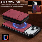 For iPhone 18 Pro / 17 Pro LC.IMEEKE L6 Series Zipper Card Bag MagSafe Magnetic Phone Case(Red)