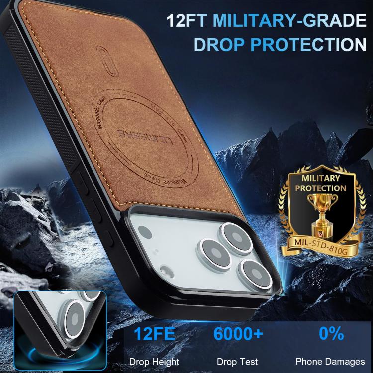 For iPhone 18 Pro / 17 Pro LC.IMEEKE L6 Series MagSafe Magnetic Phone Case(Brown)