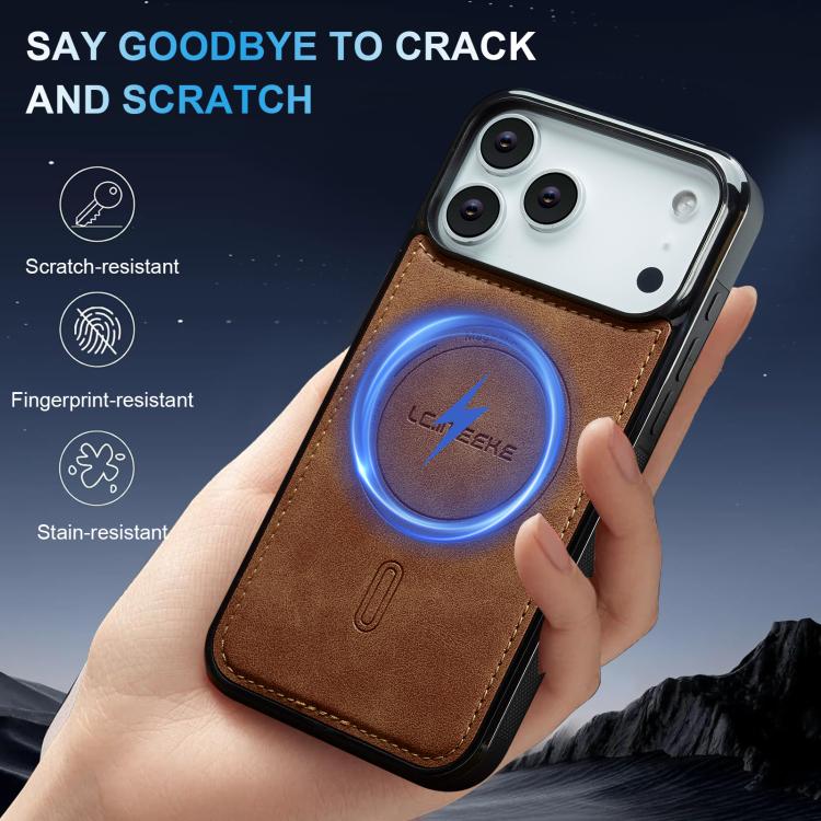 For iPhone 18 Pro / 17 Pro LC.IMEEKE L6 Series MagSafe Magnetic Phone Case(Brown)