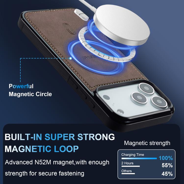For iPhone 18 Pro / 17 Pro LC.IMEEKE L6 Series MagSafe Magnetic Phone Case(Coffee)