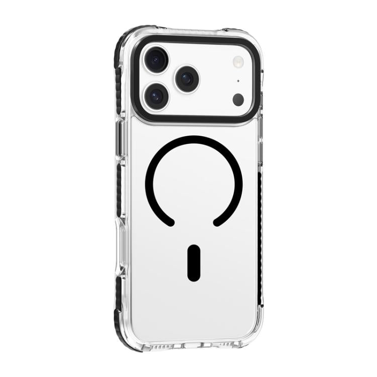 For iPhone 18 Pro / 17 Pro Mutural Transparent Color Series PC+TPU Magnetic MagSafe Phone Case(Black)