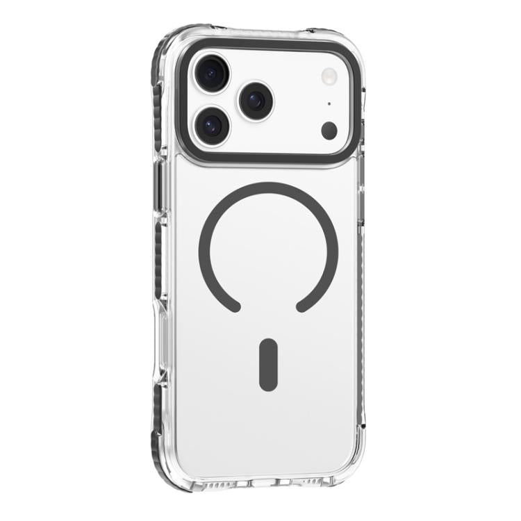 For iPhone 18 Pro / 17 Pro Mutural Transparent Color Series PC+TPU Magnetic MagSafe Phone Case(Dark Grey)