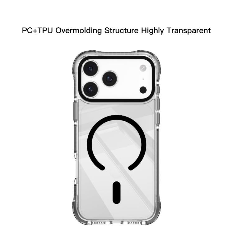 For iPhone 18 Pro / 17 Pro Mutural Transparent Color Series PC+TPU Magnetic MagSafe Phone Case(Dark Grey)