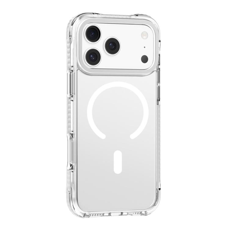 For iPhone 18 Pro / 17 Pro Mutural Transparent Color Series PC+TPU Magnetic MagSafe Phone Case(White)