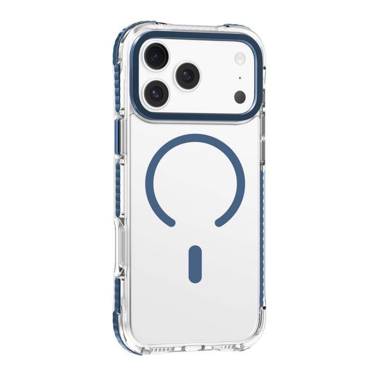 For iPhone 18 Pro / 17 Pro Mutural Transparent Color Series PC+TPU Magnetic MagSafe Phone Case(Dark Blue)