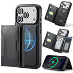 For iPhone 18 Pro / 17 Pro MAGKING K4 Series MagSafe RFID Tri-fold Card Bag Detachable Phone Case(Black)