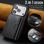 For iPhone 18 Pro / 17 Pro MAGKING K4 Series MagSafe RFID Tri-fold Card Bag Detachable Phone Case(Black)