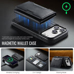 For iPhone 18 Pro / 17 Pro MAGKING K4 Series MagSafe RFID Tri-fold Card Bag Detachable Phone Case(Black)
