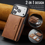 For iPhone 18 Pro / 17 Pro MAGKING K4 Series MagSafe RFID Tri-fold Card Bag Detachable Phone Case(Brown)