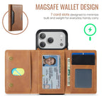 For iPhone 18 Pro / 17 Pro MAGKING K4 Series MagSafe RFID Tri-fold Card Bag Detachable Phone Case(Brown)