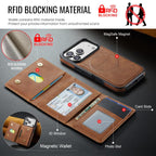 For iPhone 18 Pro / 17 Pro MAGKING K4 Series MagSafe RFID Tri-fold Card Bag Detachable Phone Case(Brown)