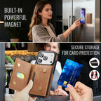 For iPhone 18 Pro / 17 Pro MAGKING K4 Series MagSafe RFID Tri-fold Card Bag Detachable Phone Case(Brown)