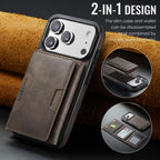 For iPhone 18 Pro / 17 Pro MAGKING K4 Series MagSafe RFID Tri-fold Card Bag Detachable Phone Case(Coffee)
