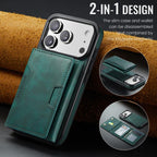 For iPhone 18 Pro / 17 Pro MAGKING K4 Series MagSafe RFID Tri-fold Card Bag Detachable Phone Case(Green)