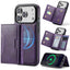 For iPhone 18 Pro / 17 Pro MAGKING K4 Series MagSafe RFID Tri-fold Card Bag Detachable Phone Case(Purple)