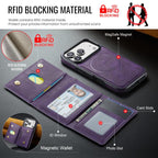 For iPhone 18 Pro / 17 Pro MAGKING K4 Series MagSafe RFID Tri-fold Card Bag Detachable Phone Case(Purple)