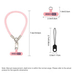 XDcase Anti-Lost Phone Wrist Lanyard with Metal Buckle & Gasket, Length: 18.9cm(Pink White)