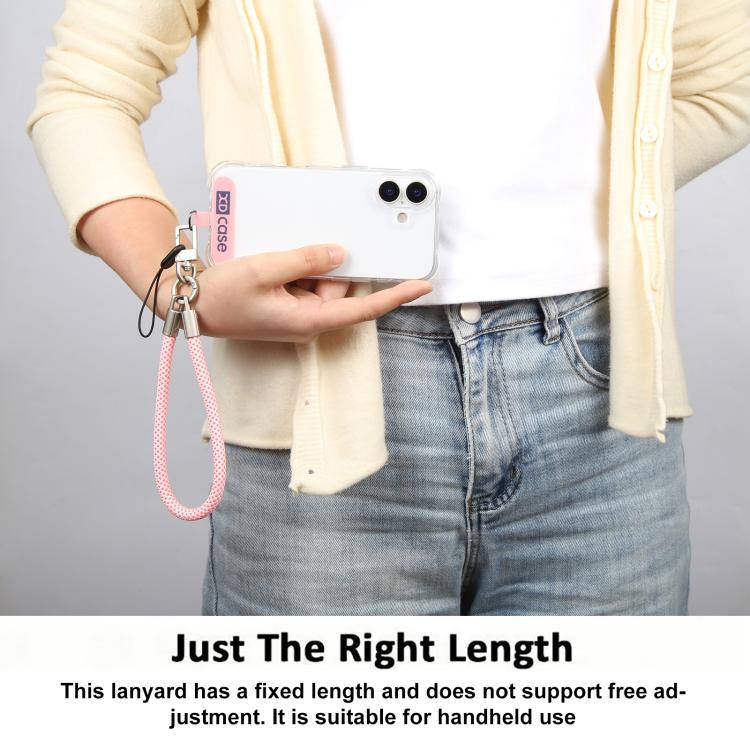 XDcase Anti-Lost Phone Wrist Lanyard with Metal Buckle & Gasket, Length: 18.9cm(Pink White)
