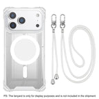 For iPhone 18 Pro / 17 Pro XDcase Four-Corner Hole Shockproof Magnetic Phone Case, Lanyard Not Included(Transparent)