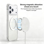For iPhone 18 Pro / 17 Pro XDcase Four-Corner Hole Shockproof Magnetic Phone Case, Lanyard Not Included(Transparent)