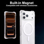 For iPhone 18 Pro / 17 Pro XDcase Four-Corner Hole Shockproof Magnetic Phone Case, Lanyard Not Included(Transparent)