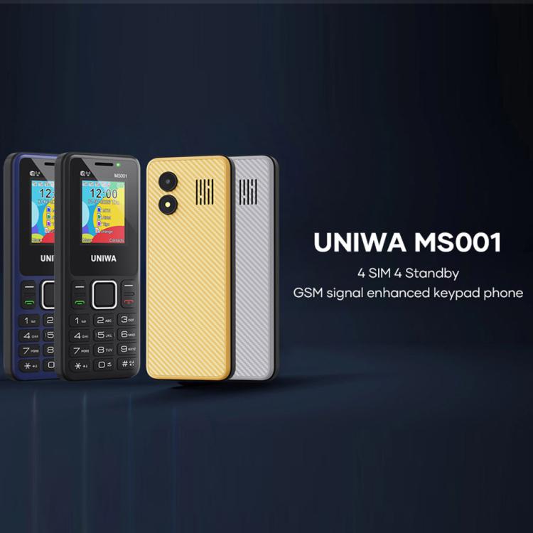 UNIWA MS001 Keypad Phone, 1.77 inch Spreadtrum SC6531CA, Network: 2G, 4 SIM 4 Standby, 21 Keys, Plug:US Plug(Black)