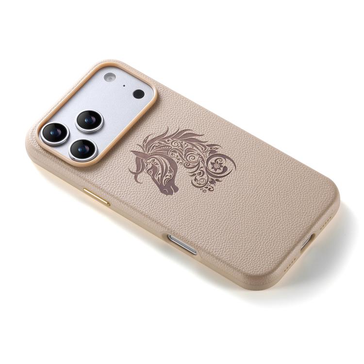 For iPhone 18 Pro / 17 Pro ESEBLE B1 Five Flowered Horse Phone Case(Khaki)
