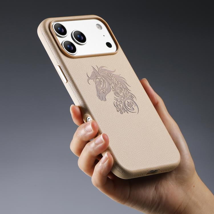 For iPhone 18 Pro / 17 Pro ESEBLE B1 Five Flowered Horse Phone Case(Khaki)