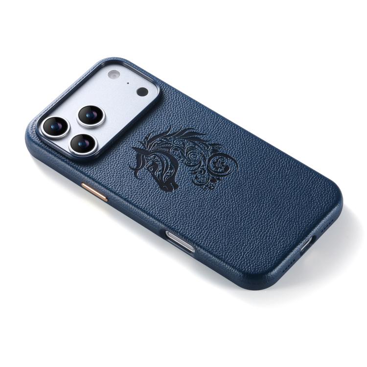 For iPhone 18 Pro / 17 Pro ESEBLE B1 Five Flowered Horse Phone Case(Navy Blue)