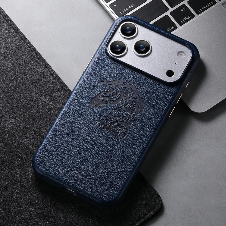 For iPhone 18 Pro / 17 Pro ESEBLE B1 Five Flowered Horse Phone Case(Navy Blue)
