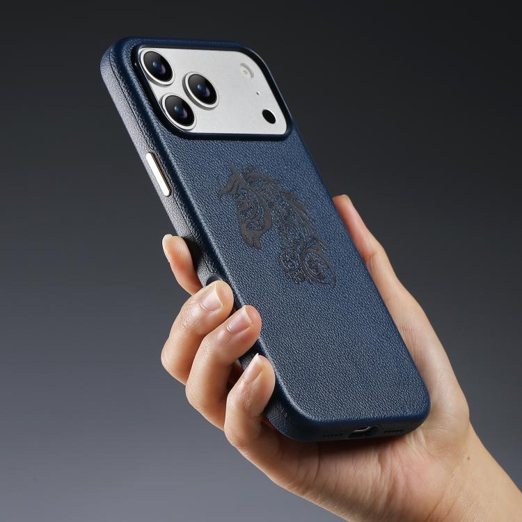 For iPhone 18 Pro / 17 Pro ESEBLE B1 Five Flowered Horse Phone Case(Navy Blue)