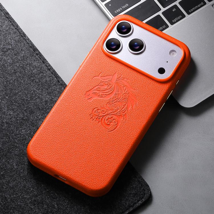 For iPhone 18 Pro / 17 Pro ESEBLE B1 Five Flowered Horse Phone Case(Orange)