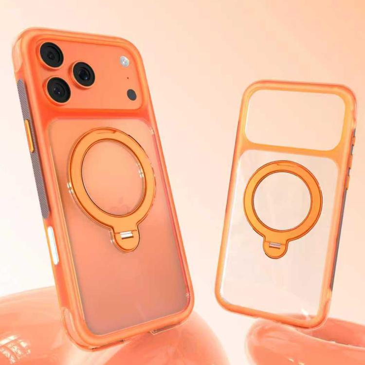 For iPhone 18 Pro / 17 Pro Mutural ArtShield Series Magnetic Holder Phone Case(Orange)