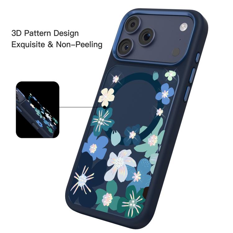 For iPhone 18 Pro / 17 Pro Mutural Flora Story Series Magnetic Phone Case(Midnight Blooms)