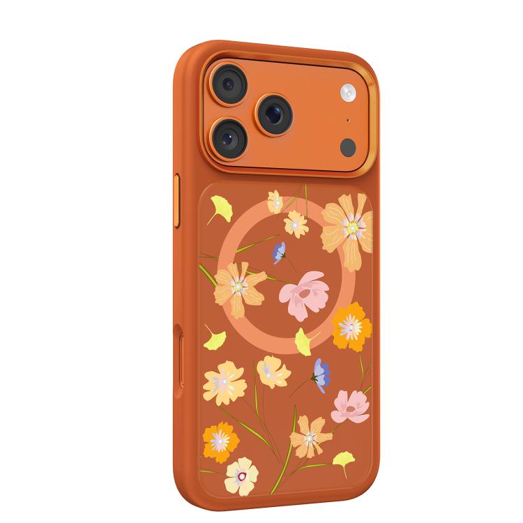 For iPhone 18 Pro / 17 Pro Mutural Flora Story Series Magnetic Phone Case(Bright Orange)