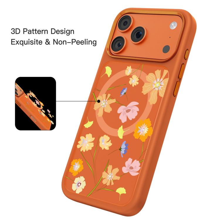 For iPhone 18 Pro / 17 Pro Mutural Flora Story Series Magnetic Phone Case(Bright Orange)